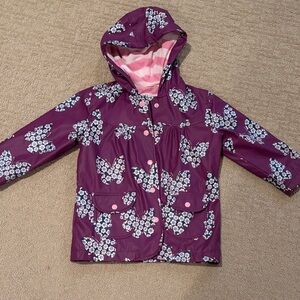 Hatley Purple Floral Kids Raincoat size 4